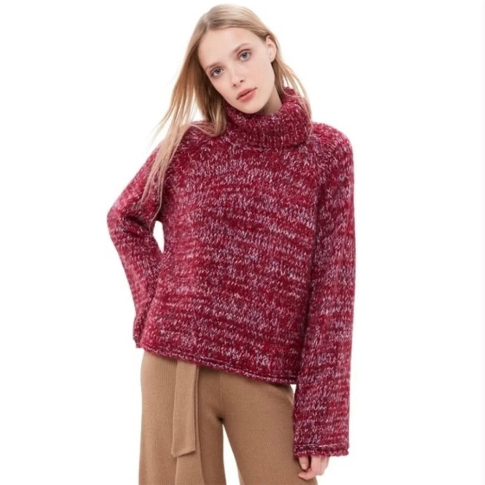 Urban Outfitters Turtleneck Chunky Knit Bell Sleeve Sweater - Picture 1 of 6